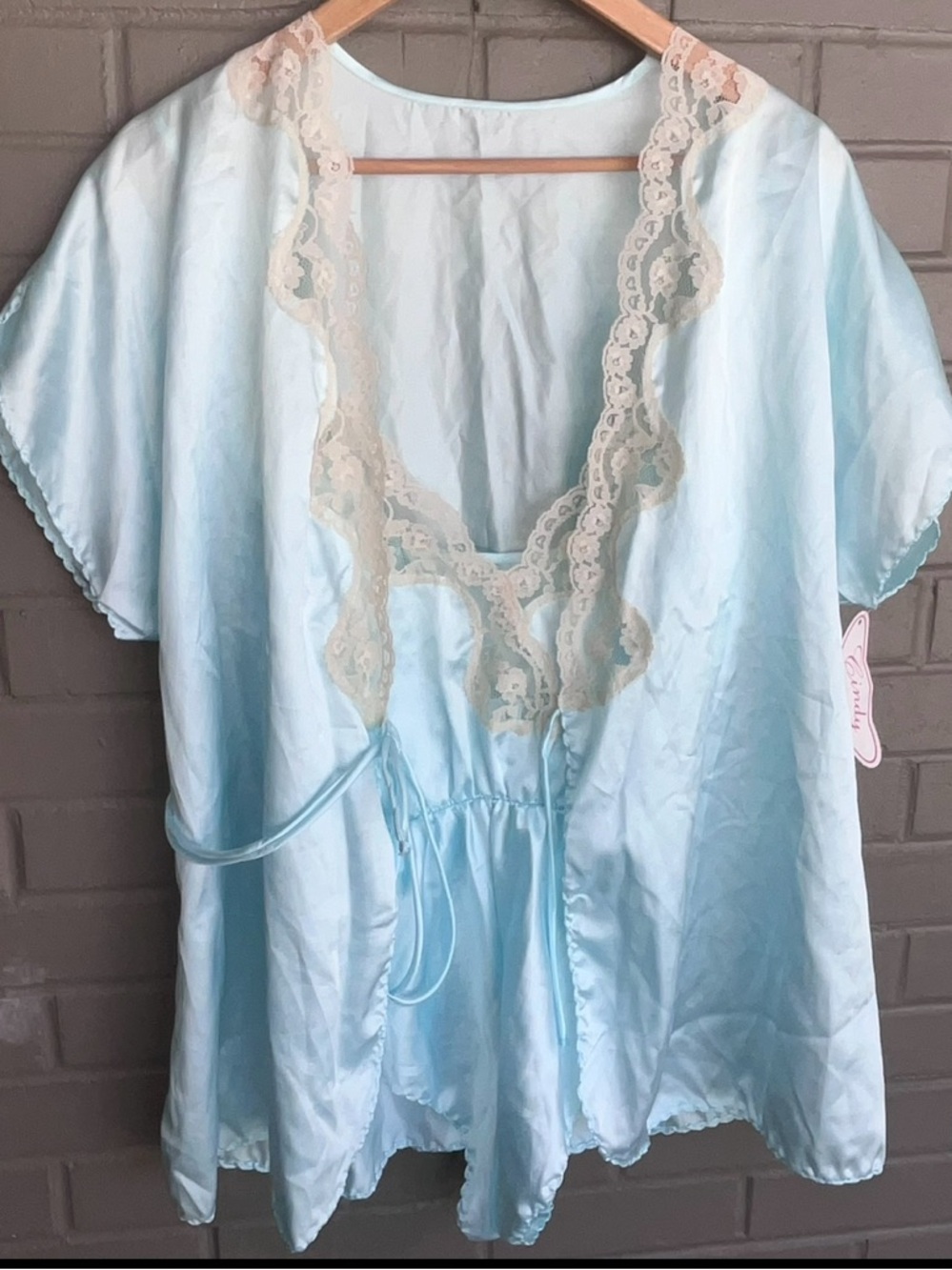 DEADSTOCK NWT Vintage Dixie Belle Blue Robe Teddy Set Medium Size 36